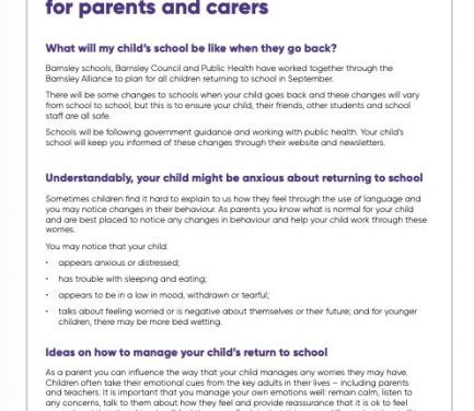 Back to primary school guide for parents and carers